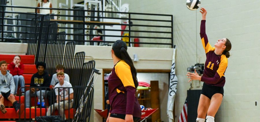 Lancer Juniper Ballew attempts a serve