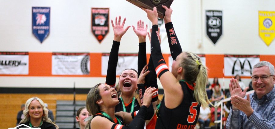 The Pirates celebrate their district championship