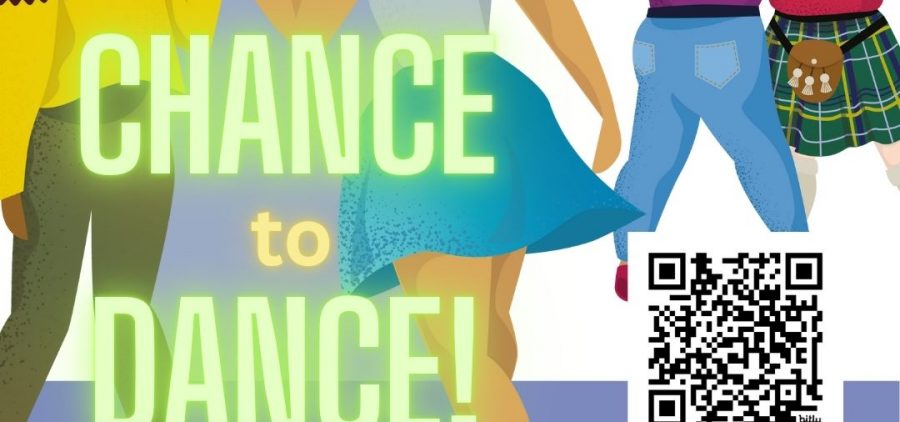 An image with information about upcoming Scottish dance lessons.