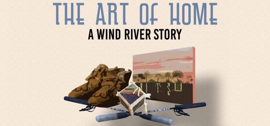 A graphic displays native american items such as moccasins and artwork. Program title displayed at the top.
