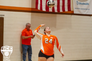 Buckeye Ella Vohlken attempts a serve