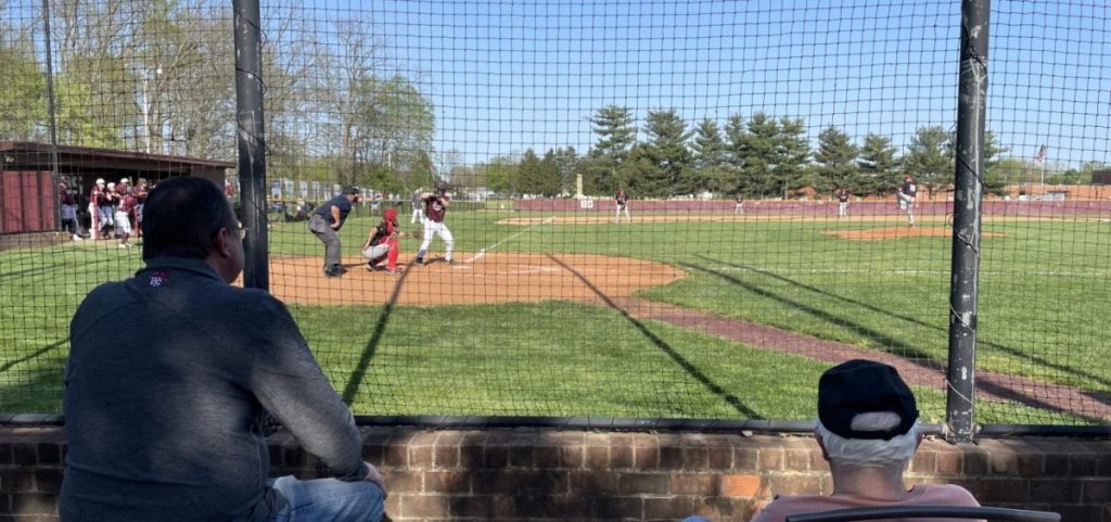 Fans watch a baseball game between two central Ohio high schools in May 2022.