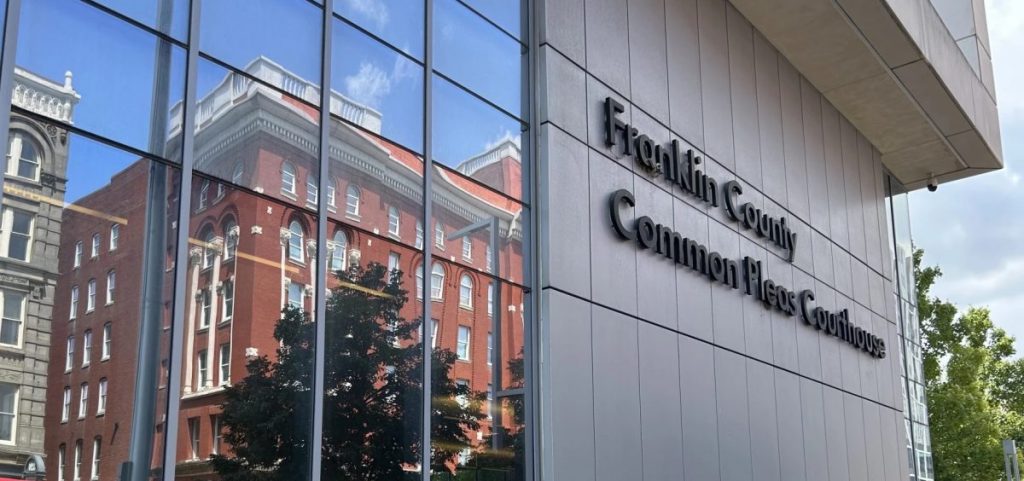 The facade of the Franklin County Common Pleas Courthouse in July 2025.