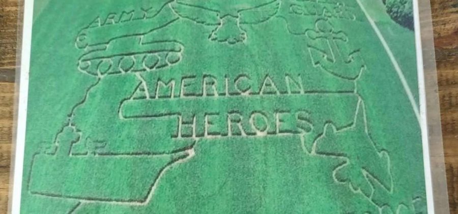 The Riehm Produce Farm corn maze, as seen from above.
