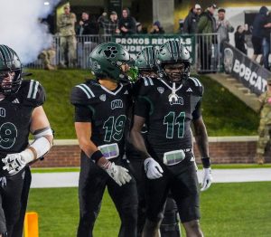 Ohio Football receiver Rodney Harris II after catching the game-winning touchdown against Miami.