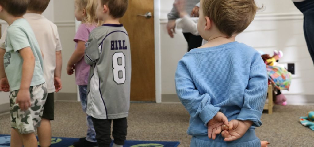 Toddlers play at the Muskingum Valley Educational Service Center.