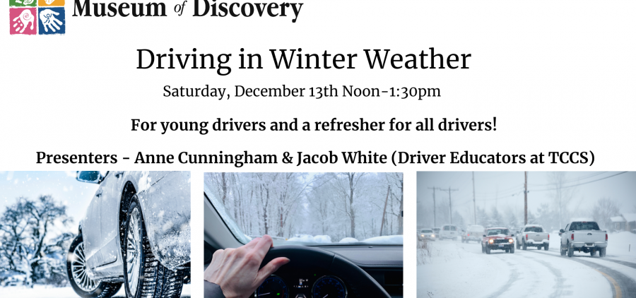 An image with information about an upcoming winter weather safety driving course.