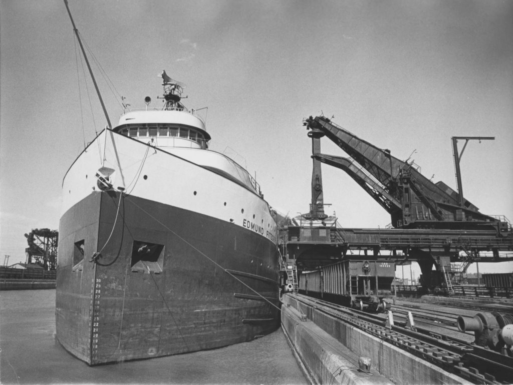 The SS Edmund Fitzgerald docked.