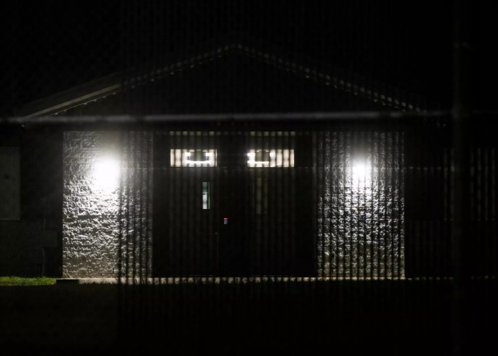 The Mohican Young Star Academy campus in September in the dark.