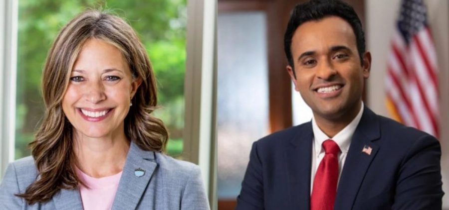 Amy Acton on the left and Vivek Ramaswamy on the right. They are running for Ohio Governor