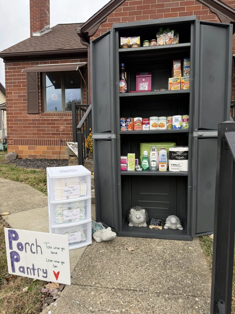 In Logan, Maddie Davis runs a porch pantry outside her home.