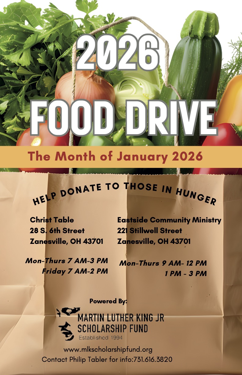 An image with information about a January 2026 food drive.