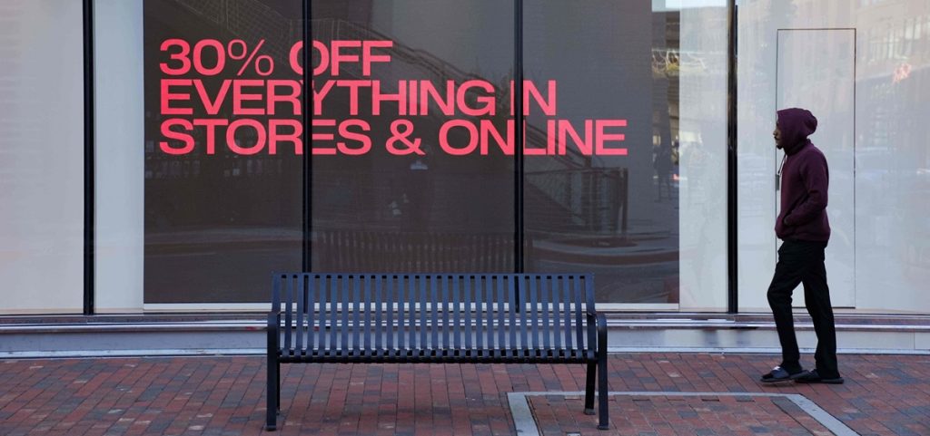 Shoppers browse for Black Friday deals at Atlantic Station outdoor mall
