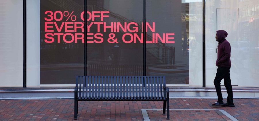 Shoppers browse for Black Friday deals at Atlantic Station outdoor mall