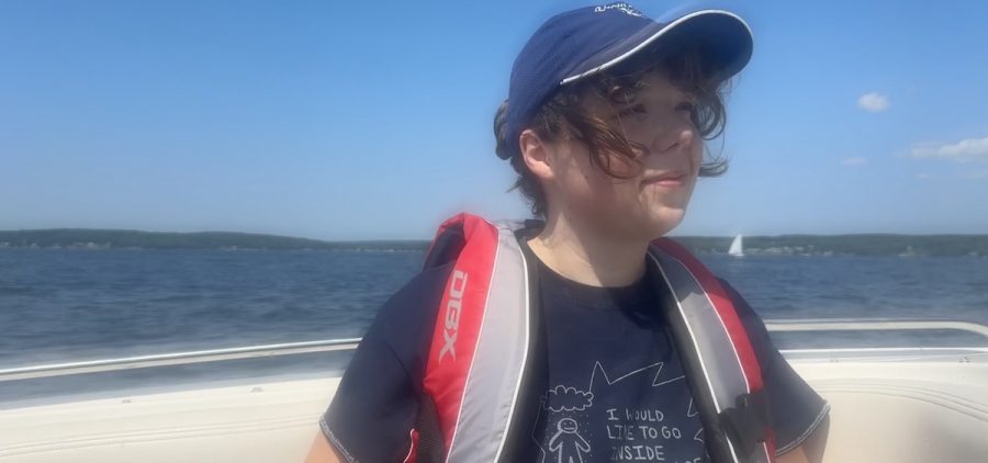 An image of Julia Weber on a boat.