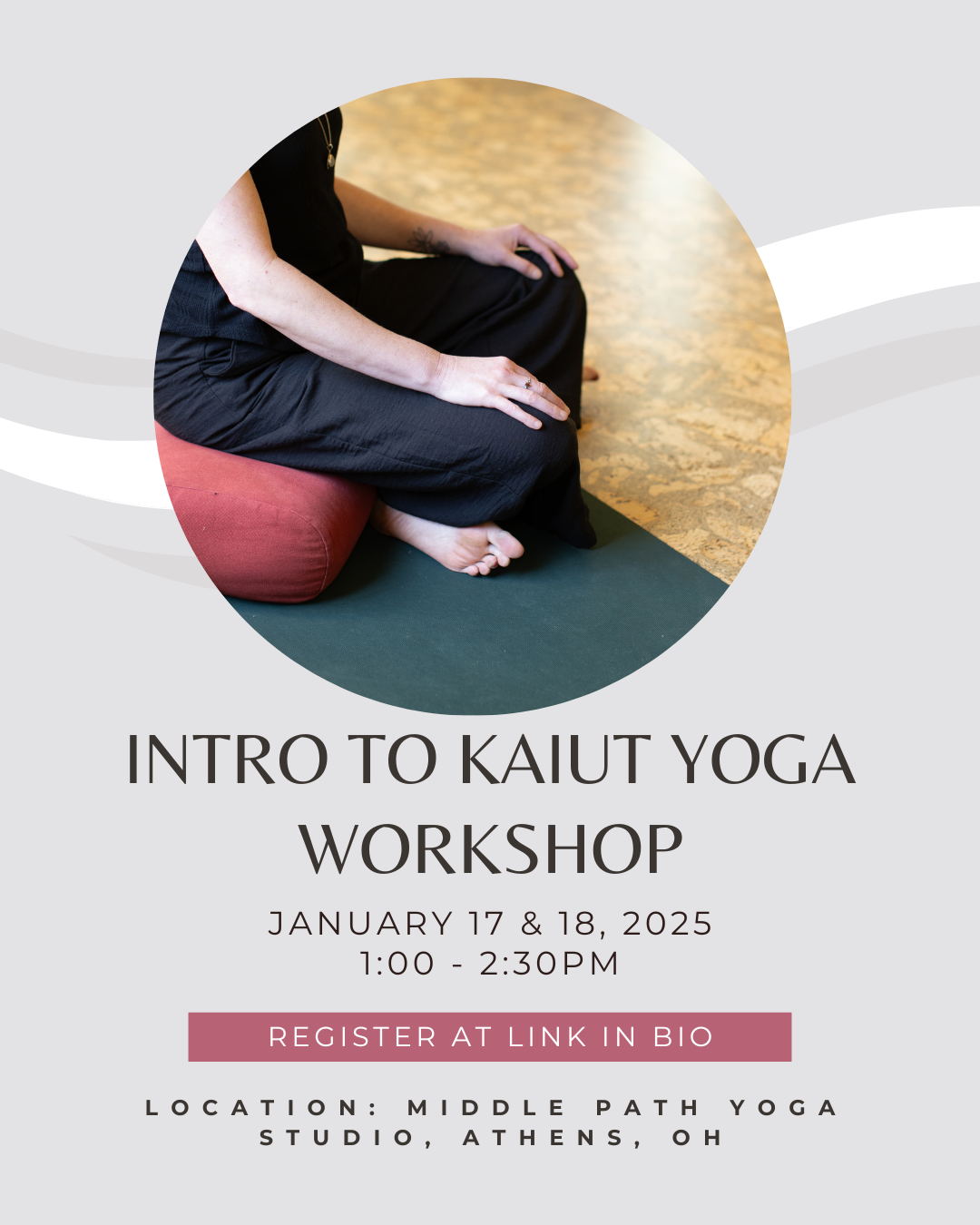 A flyer for a yoga workshop.