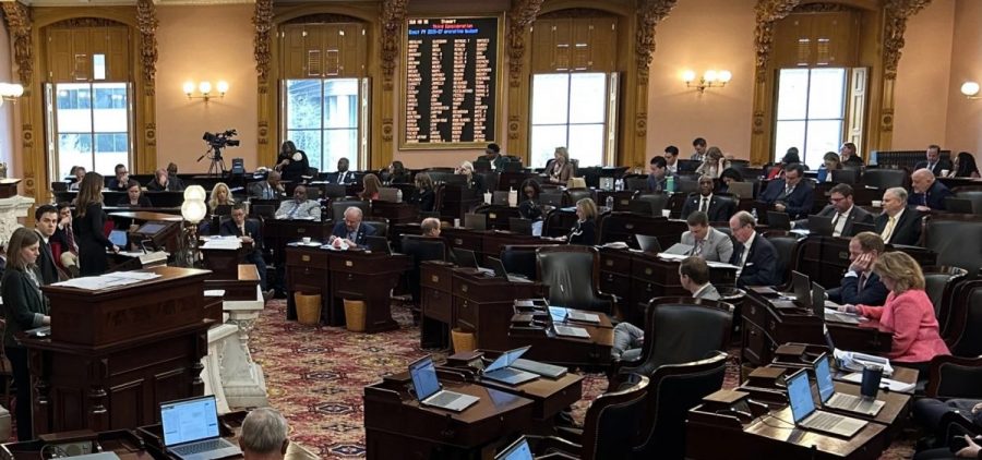 Ohio House members listen to debate over the two year state budget