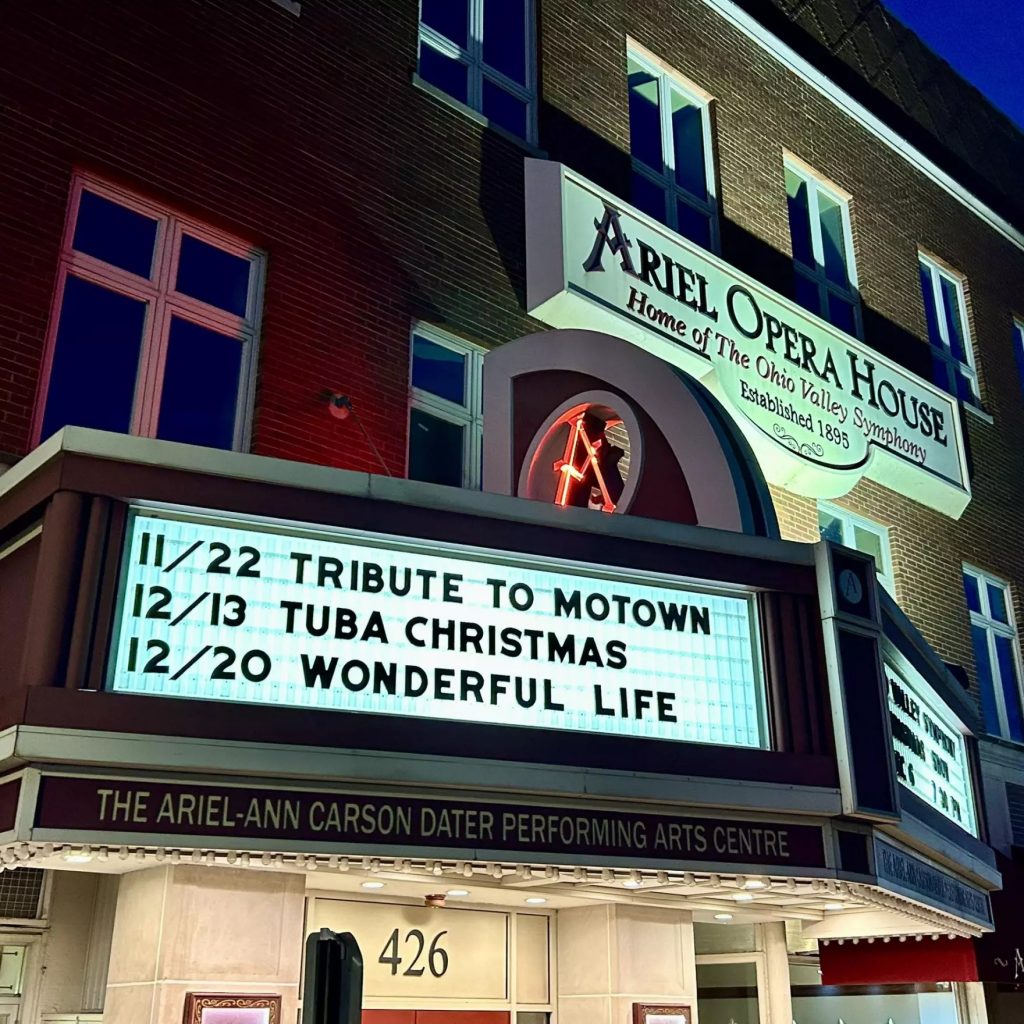 A marquee shows TubaChristmas is coming in December.
