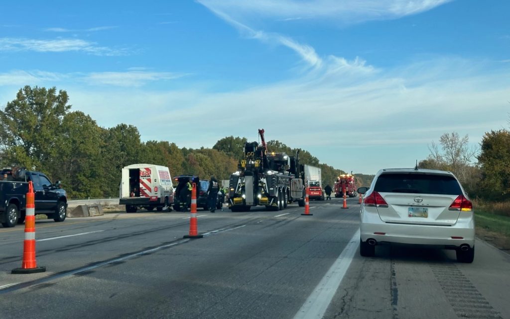 A crash shut down traffic on I-71