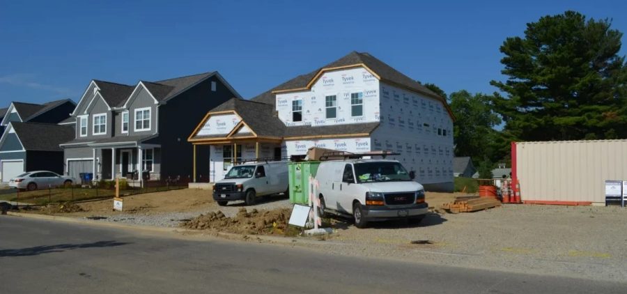 A house under construction in Columbus, Ohio.