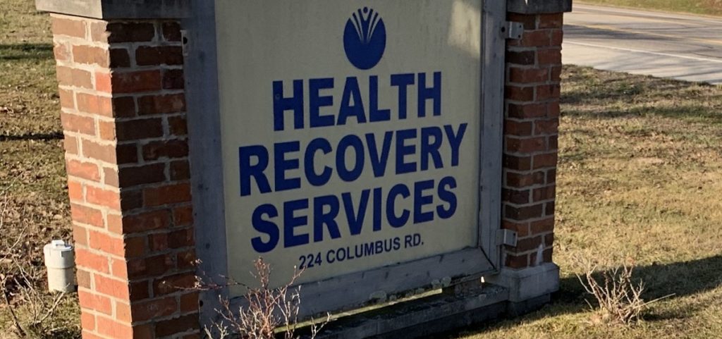 Health Recovery Services sign on Columbus Rd. Athens.