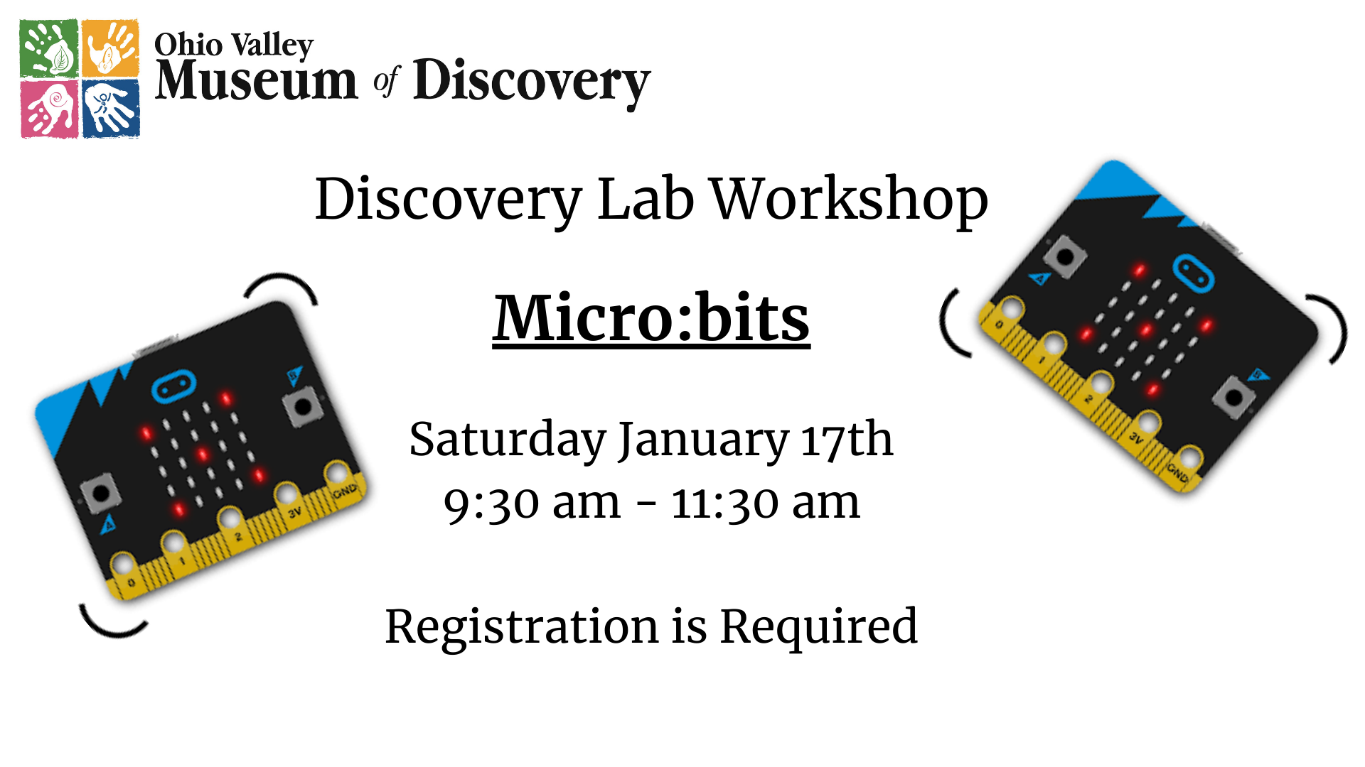 an image with information about an upcoming Museum of Discovery event.