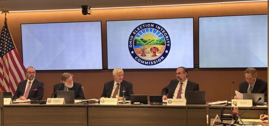 Members of the Ohio Election Integrity Commission at their inaugural meeting