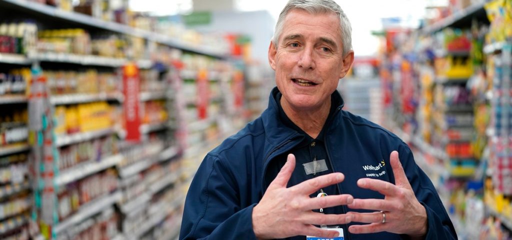 Greg Foran speaks during an interview at a Walmart Supercenter