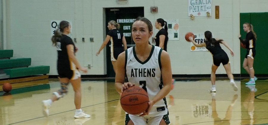 Ella Chapman warms up before the Bulldogs' matchup with Miami Trace.