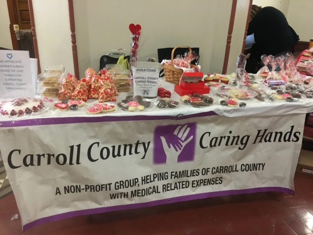 A booth set up for Carroll County Caring Hands