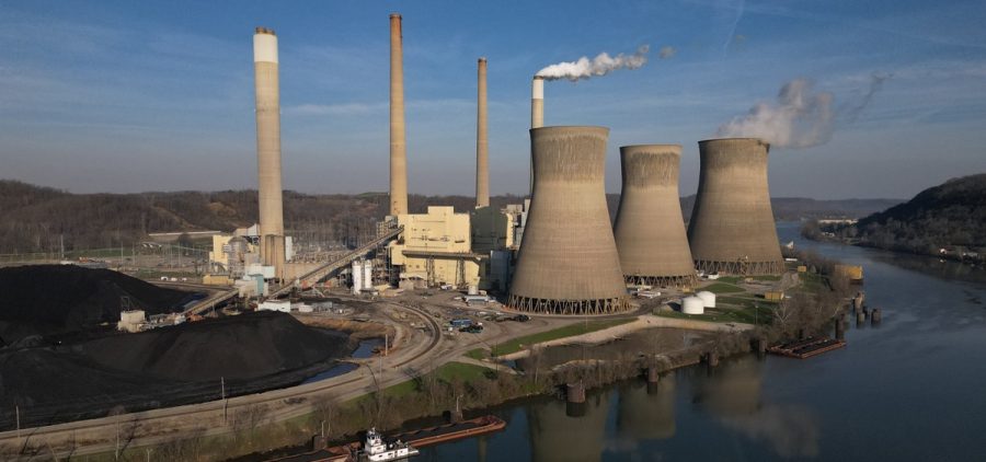 American Electric Power's John Amos coal-fired power plant in Winfield, W.Va., stands across the Kanawha River
