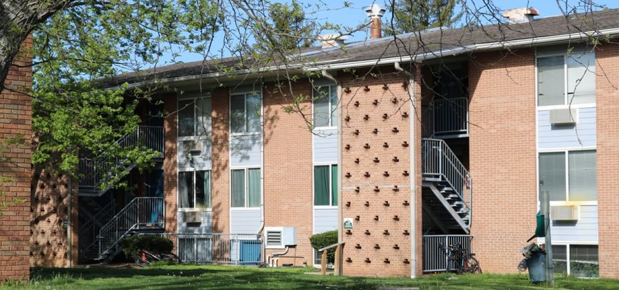 A building in the Campus Heights apartment complex, located off of Richland Avenue.