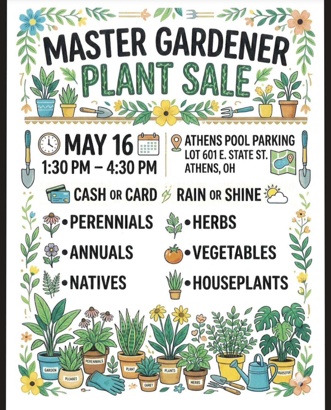 A flyer with info about the Master Gardener Sale.