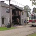 An apartment complex in The Plains after a fire.