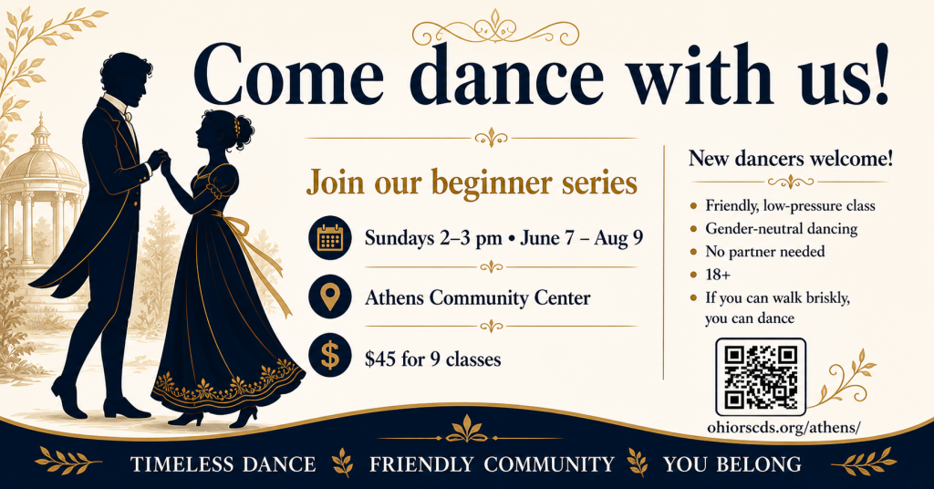 An image with information about a series of dance classes.