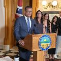 Ohio Department of Public Safety Director Andy Wilson speaks to reporters after being announced as Gov. Mike DeWine’s choice for attorney general.
