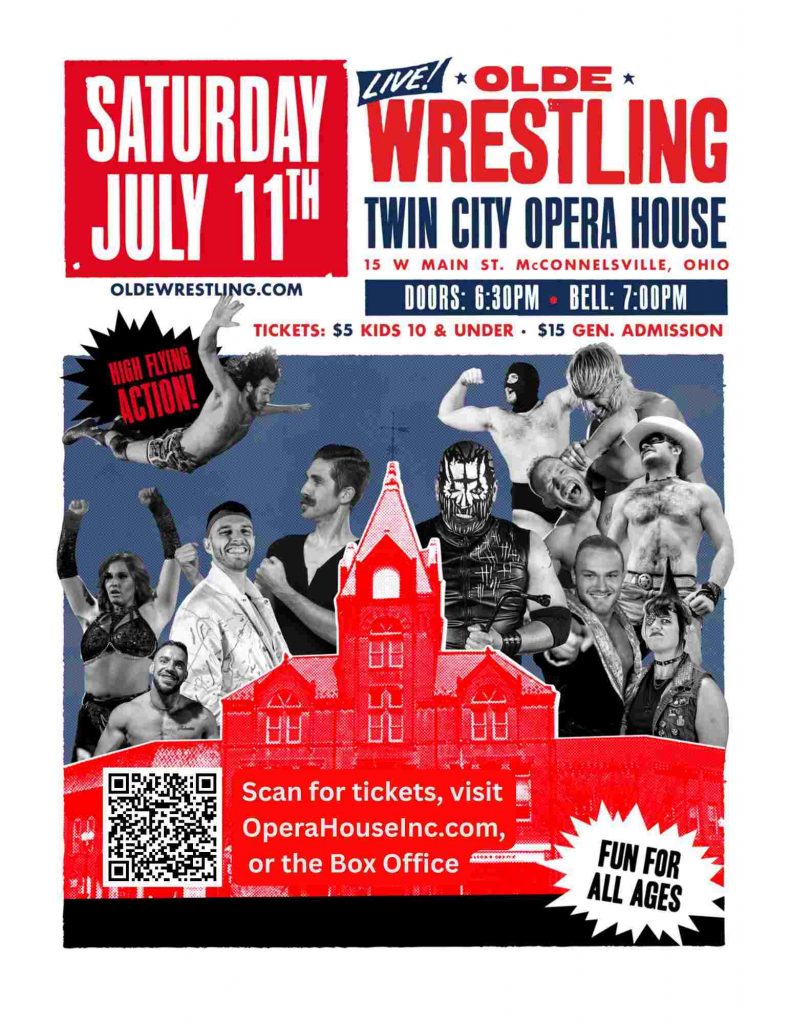 An image with information about a wrestling event.