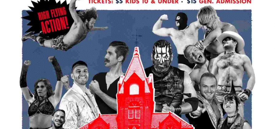 An image with information about a wrestling event.