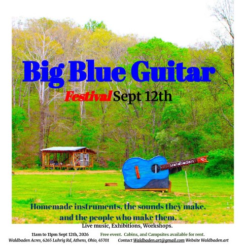 An image with information about the Big Blue Guitar festival.
