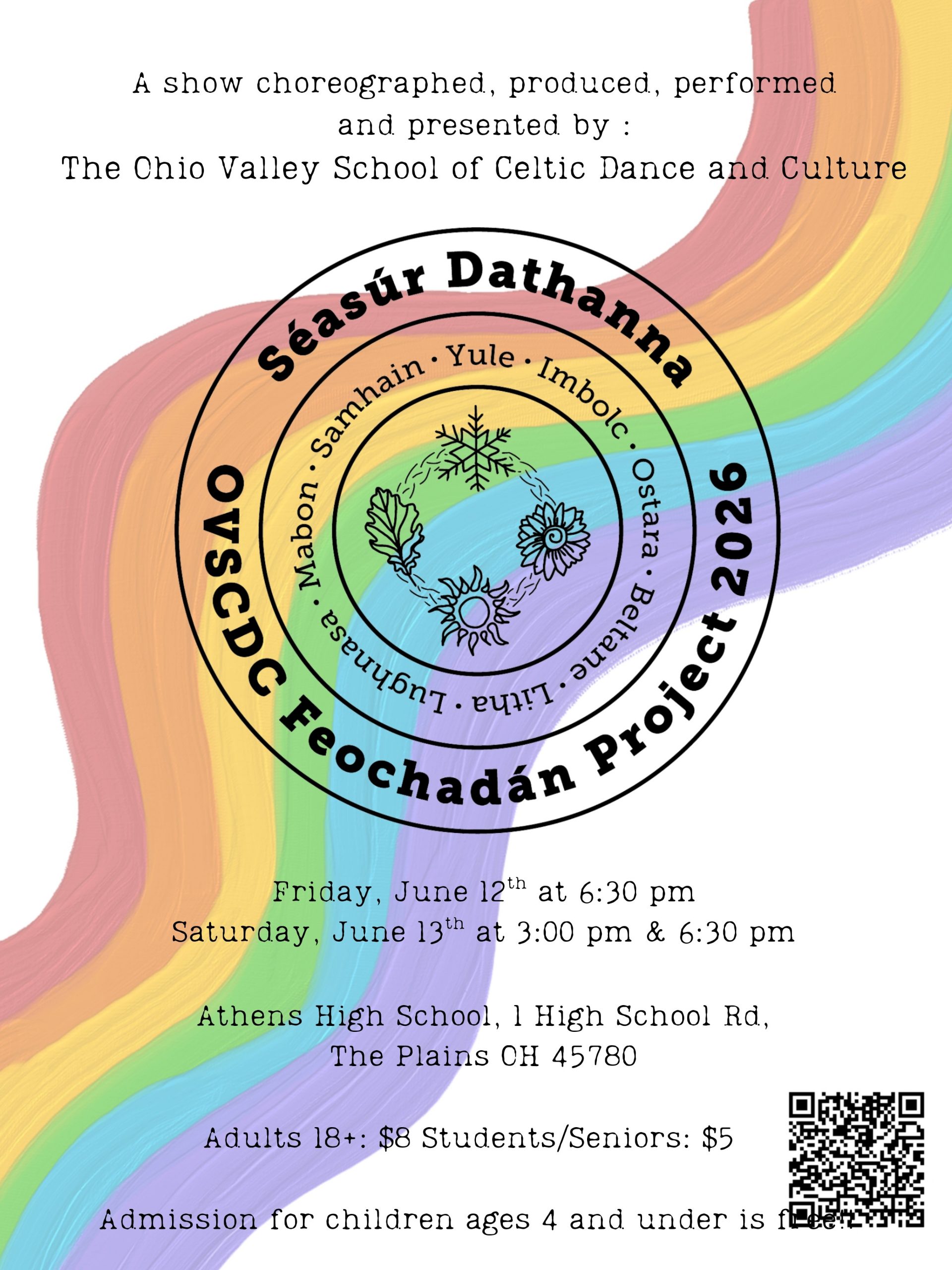 A flyer with information about upcoming dance events.