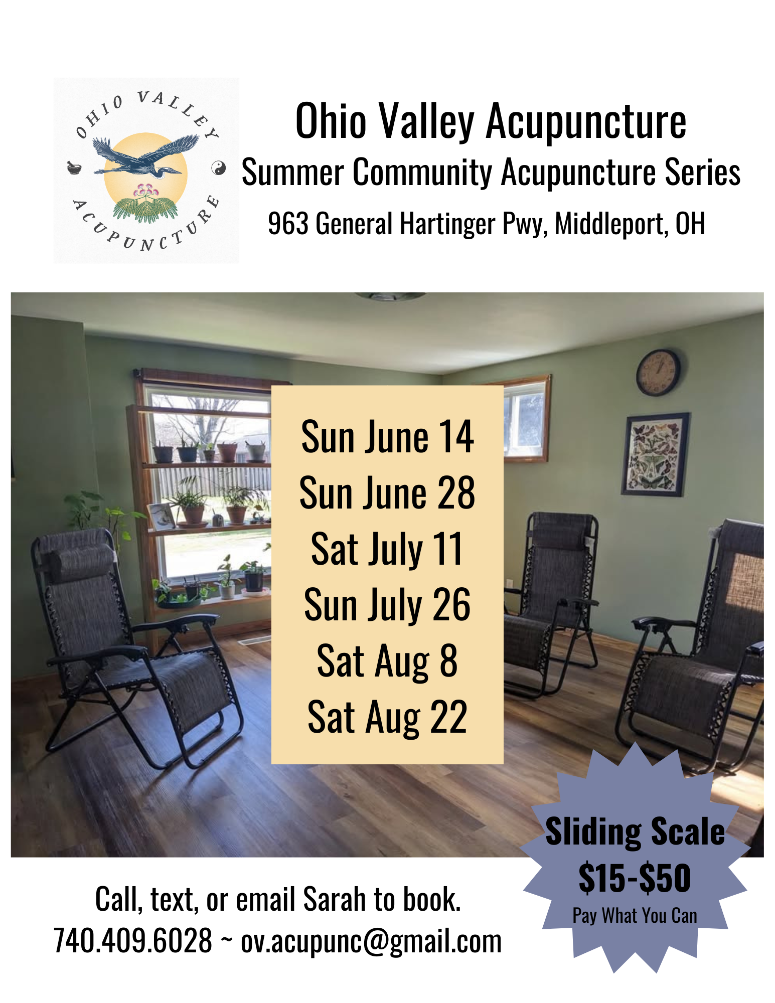 An image with information about an acupuncture series.