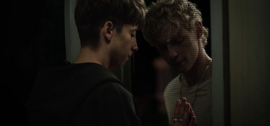 Naim (Joe Bird) and Ryan (Stacy Clausen) in "Leviticus" Neon