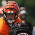 Cincinnati Bengals quarterback Joe Burrow takes a snap during practice