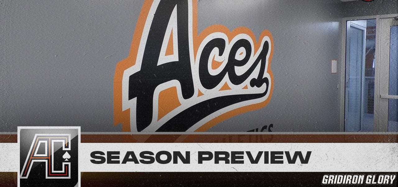 The Aces' logo inside of their newly constructed field house at Amanda-Clearcreek High School