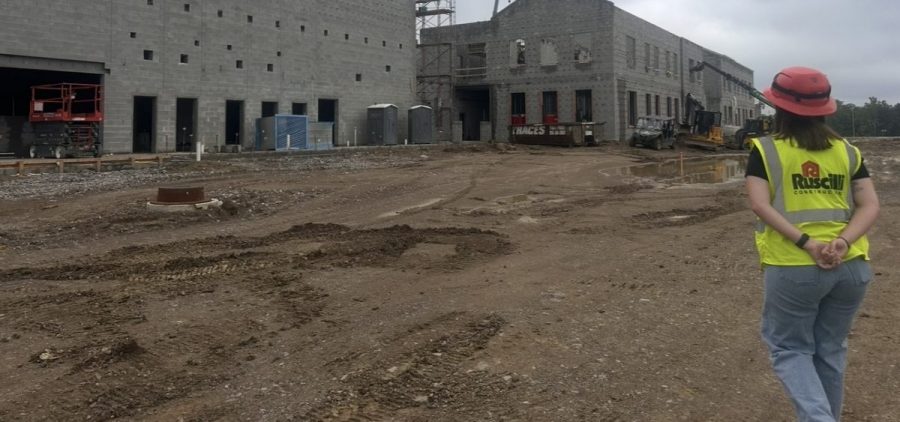 An image of the athens high school building being constructed. [Jenna Bolton | WOUB Public Media]