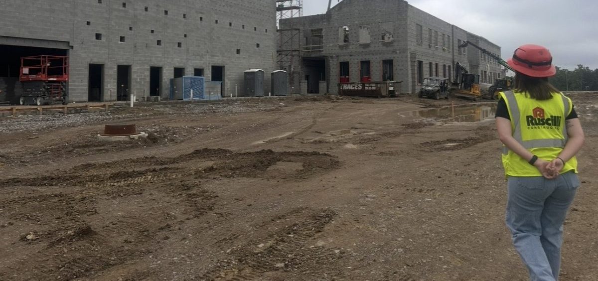 An image of the athens high school building being constructed. [Jenna Bolton | WOUB Public Media]