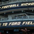 Ford Field banners promoting the 2026 MAC Media Day.