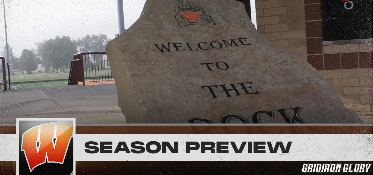 The rock that greets you before watching a football game at Portsmouth West High School
