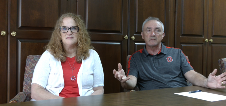 Superintendent Phil Howard and Treasurer Teresa Hall of Jackson City School District [Jenna Bolton | WOUB Public Media]
