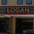 Marquis outside Logan Movie Theater.
